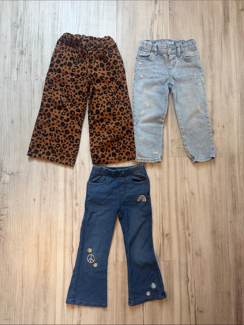 Cat & Jack Leopard Print & flower print jeans and Tucker and Tate jeans